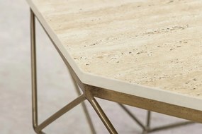 Masuta de cafea rotunda, Travertin, Bej, DIAMOND 70cm