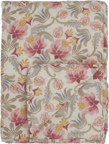 Cuvertură matlasată din bumbac trandafiriu cu imprimeu floral, 180x130 cm, „Aix"
