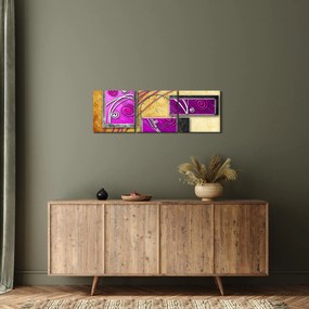 Tablou abstracție (cu ceas) (90x30 cm)