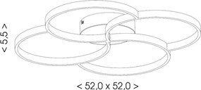 Brilagi - Plafonieră LED VELO, 42 W, 230 V, 4000 K, Ø 52 cm, negru