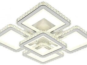Lustra LED Cu Telecomanda, Elit's Cristal, EsnR9004-4+1, 240w, alb