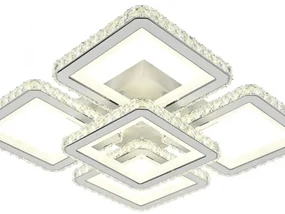 Lustra LED Cu Telecomanda, Elit's Cristal, EsnR9004-4+1, 240w, alb