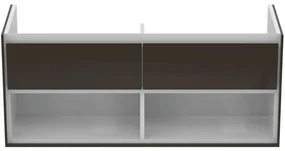 Dulap suspendat pentru lavoar maro inchis lemn Ideal Standard Connect Air 120 cm cu spatiu depozitare
