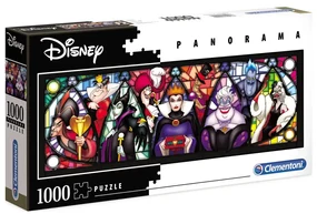 Disney Villains Stained Glass Puzzle panoramic de 1000 piese Clementoni