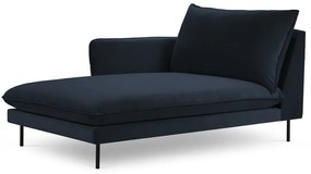 Șezlong albastru închis cu tapițerie din catifea (cu colțar pe partea stângă ) Vienna – Cosmopolitan Design