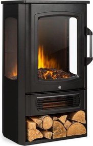 Klarstein Bormio Panorama, șemineu electric, 1000/2000 W, termostat, negru