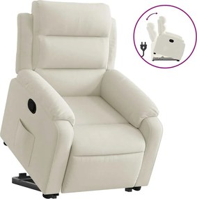 vidaXL Fotoliu rabatabil cu ridicare, crem, catifea