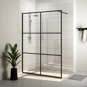 vidaXL Paravan de duș walk-in negru 140x195 cm sticlă ESG transparentă