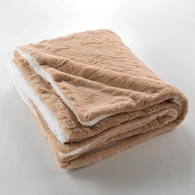 Pătură maro deschis din micropluș/cocolino 180x220 cm Foxy – douceur d'intérieur