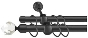 Galerie dubla Kula Crystal , grosime 19mm,negru (Alege marime: 360 cm)