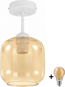 BRILAGI - LED Lustră aplicată R GLASS 1xE27/60W/230V Ø 14 cm alb/bej fumuriu