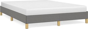 vidaXL Cadru de pat fără saltea, gri închis, 140x190 cm, textil
