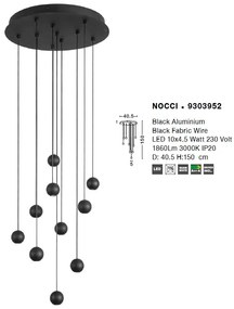 Lustra LED moderna cu 10 pendule Nocci negru NVL-9303952