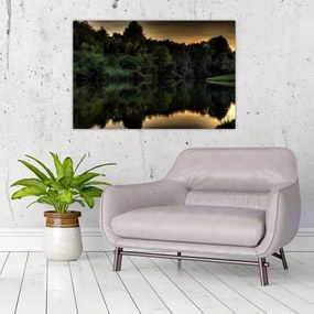 Tablou cu lac în pădure (90x60 cm)