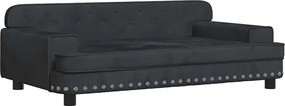 vidaXL Canapea pentru copii, negru, 90x53x30 cm, catifea