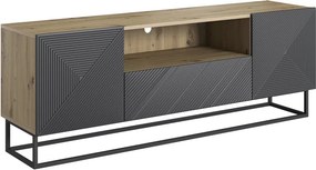 Comodă TV cu sertar și cadru metalic Asha 167 cm - artisan / rivier stone mat