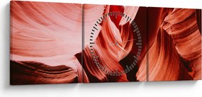Tablou - Roci roșii (cu ceas) (90x30 cm)