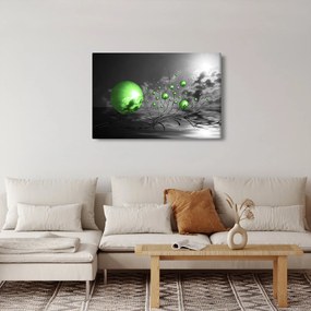 Tabloul bilelor verzi abstracte (90x60 cm)