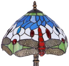 Lampa de masa Tiffany Blu h 45 cm, abajur 30 cm