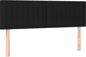 vidaXL Tăblii de pat, negru, 144x5x78/88 cm, textil