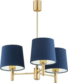 Brilagi - Lustră pe tijă MONTE 3xE27/60W/230V, albastră/aurie