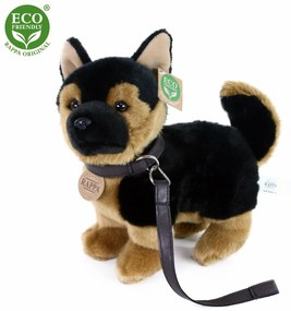 Jucărie de pluș Rappa Câine ciobănesc german cu lesă, 23 cm ECO-FRIENDLY