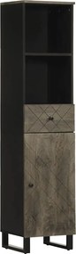 vidaXL Dulap de baie, negru, 38x33x160 cm, lemn masiv de mango