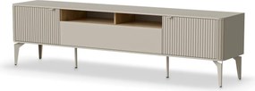 Comoda TV BELUCI, casmir/stejar, PAL laminat/metal, 200x40x54 cm