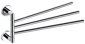 Sapho - Suport montat pe perete pentru prosoape, rotativ, X-ROUND, 19,5 x 45 cm, crom lucios