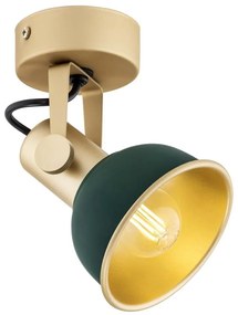 Aplica de perete / tavan cu spot directionabil design modern Lenora auriu, verde