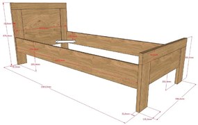 Această combinație SAM constă dintr-un pat (90 x 200 cm), o noptieră, un dulap cu 3 uși și un birou.
