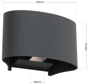 Aplica LED de exterior design modern ambiental IP54 GRETA antracit