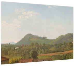 Tablou pe sticlă - Simon Denis,  View Near Naples, reproducere (70x50 cm)