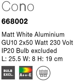 Plafoniera moderna cu spoturi Cono 2L alba NVL-668002