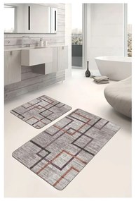 Covorașe de baie gri 2 buc. din catifea 60x100 cm – Mila Home