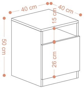 Noptieră Honey (Nuc). 1088626