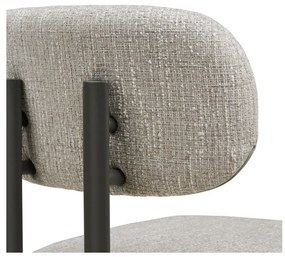Scaun de dining Royan, gri deschis, picioare gri