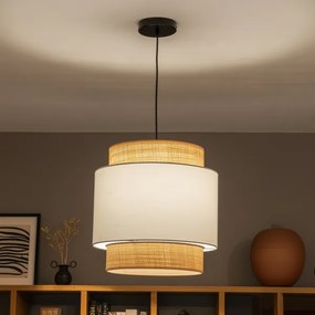 Brilagi - Lustra LED pe cablu CERIA 1xE27/40W/230V Ø 40 cm negru/bej/alb