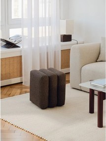 Puf maro cu tapițerie din țesătură bouclé Radd – noo.ma