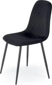 Scaun K608, negru, stofa catifelata/metal, 45x52x88 cm