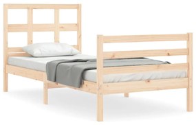 3194796 vidaXL Cadru de pat cu tăblie single, lemn masiv