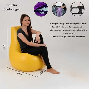 Fotoliu tip Scaun Sunlounger, Material Piele ecologica - Rosu