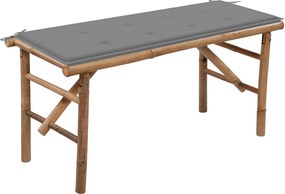 vidaXL Bancă de grădină pliabilă cu pernă, 118 cm, bambus