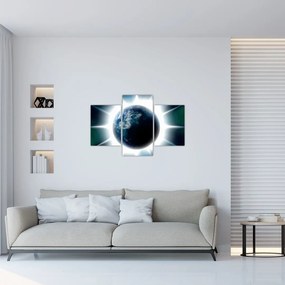 Tablou cu planeta iluminată (90x60 cm)