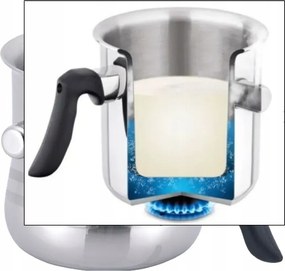 Oala pentru lapte cu fluier Floria ZLN1802 din otel inoxidabil, 3l