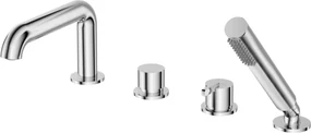 Baterie pentru cada, crom, cu 4 orificii, set dus inclus, Deante Silia Crom