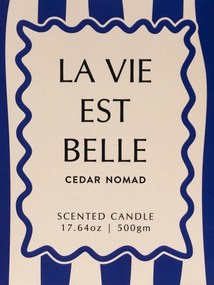 Lumânare albastră «La vie est belle» – parfum de cedru nomad