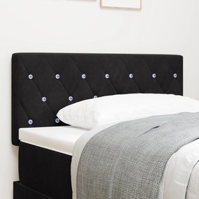 vidaXL Tăblie LED cu lumini cu bandă LED Argyle Negru 100 cm Catifea