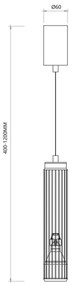 Lustră pe cablu VERTICAL 1xGU10/8W/230V negru