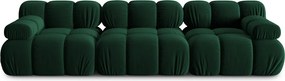 Canapea modulara 3 locuri, Bellis, Micadoni Home, BL, 282x94x70 cm, catifea, verde bottle